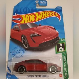 2021 Porsche Taycan Turbo S Hot Wheels HW Green Speed 4/5 Diecast